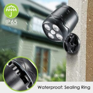 YoungPower Outdoor Motion Sensor Light Battery Operated, IP65 Waterproof Ultra Bright Motion Sensor Outdoor Lights Head Adjustable with 8W 600 Lumen 6000K 4LEDs for Garage Yard Porch Patio 2 Packs