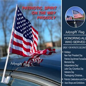 Julysgift US American Patriotic Car Window Clip USA Flag 17" x 12" (12 Counts)