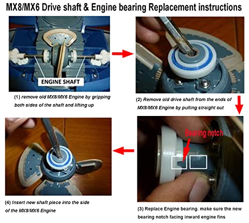 ATIE MX8 MX6 Elite Pool Cleaner Engine and Wheel Bearing R0527000 for Zodiac MX8 MX6 and MX8 Elite MX6 Elite Pool Cleaners (2 Pack)