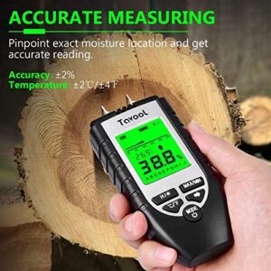 Wood Moisture Meter - Digital Moisture Detector Moisture Tester, Pin-Type Water Leak Detector Damp Tester Dampness Meter for Wood Building Material Firewood Walls Paper Floor (Sliver)