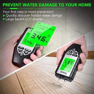 Wood Moisture Meter - Digital Moisture Detector Moisture Tester, Pin-Type Water Leak Detector Damp Tester Dampness Meter for Wood Building Material Firewood Walls Paper Floor (Sliver)