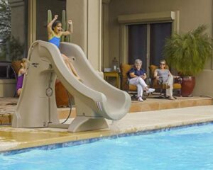 s.r. smith 660-209-5810 slideaway removable in-ground pool slide, taupe