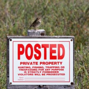 Posted No Trespassing Signs Private Property Mate No Hunting Sign 10x14 Inch Rust Free Aluminum,UV Ink Printing,Indoor or Outdoor Use(4 Pack)