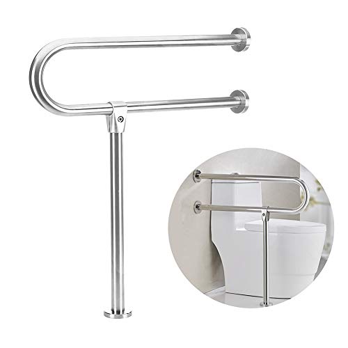 Handicap Grab Bars Rails 30-Inch Toilet Handrails Bathroom Safety Bar Hand Support Rail Handicapped Handrail Accessories for Seniors Elderly Disabled Bariatric Railing Wall to Floor Mounted Bath Grips