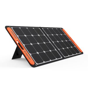jackery solarsaga 100w portable solar panel for explorer 240/300/500/1000/1500 power station, foldable us solar cell solar charger with usb outputs for phones (can't charge explorer 440/ powerpro)
