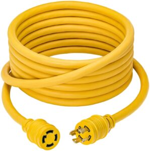 l14-30 generator cord 100 feet jtw cable, 125/250v 20amp 7500 watts ul certified