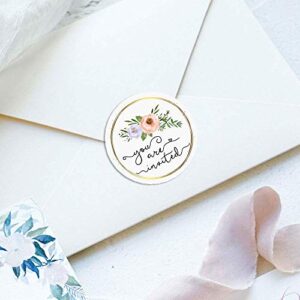 120 x Circle Party Stickers, Wedding Invitation Stickers, Save The Date Labels, You're Invited, Join Us, Be Our Guest, Engaged