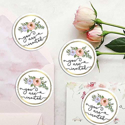 120 x Circle Party Stickers, Wedding Invitation Stickers, Save The Date Labels, You're Invited, Join Us, Be Our Guest, Engaged