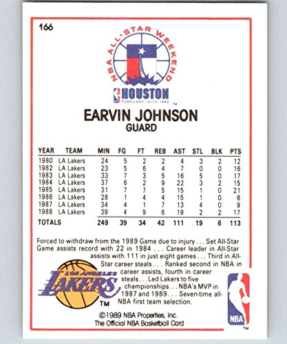 1989-90 Hoops Basketball #166 Magic Johnson Los Angeles Lakers AS Official NBA Trading Card