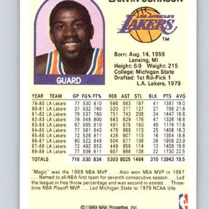 1989-90 Hoops Basketball #270 Magic Johnson Los Angeles Lakers Official NBA Trading Card