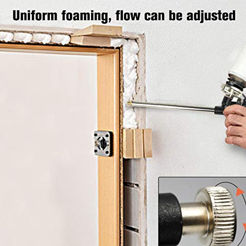 2 Pack Foam Gun, Picowe Foaming Gun Pu Expanding Caulking Gun Metal Body Pro Heavy Duty PU Spray Foam Gun Grade Expanding Spray Application Applicator