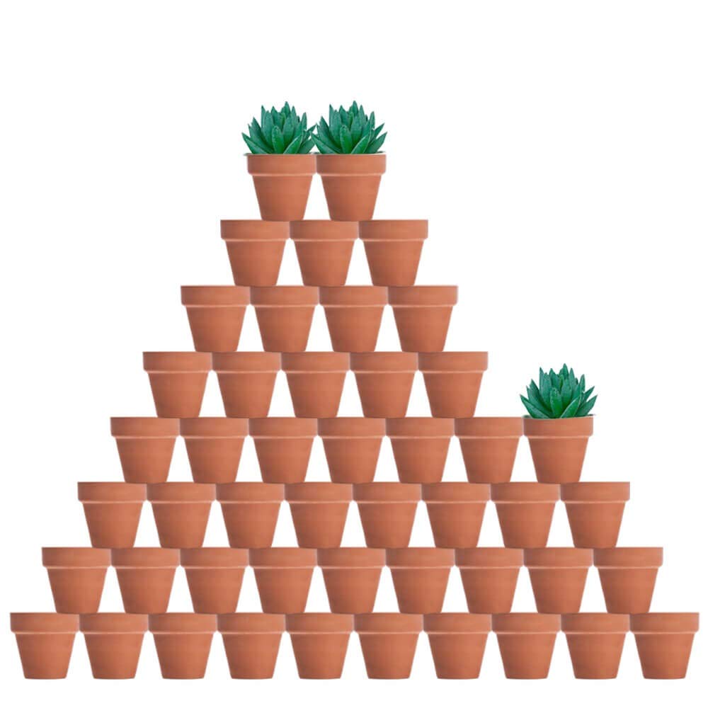 vensovo 48 Pcs Tiny Terracotta Pots - 2 inch Small Mini Clay Pots with Drainage Holes Flower Nursery Terra Cotta Pots for Indoor/Outdoor Succulent Plants, Crafts, Wedding Favor