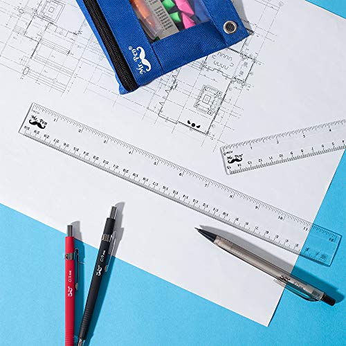 Mr. Pen- Ruler, 24 Pc Rulers (12",6"), Ruler 12 inch, Clear Ruler, 6 inch Ruler, Plastic Ruler, Drafting Tools, Rulers for Kids, Measuring Tools, Ruler Set, Ruler inches and Centimeters, Transparent