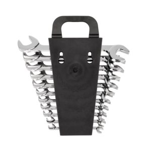 TEKTON Angle Head Open End Wrench Set with Holder, 11-Piece (3/8-1 in.) | WAE91102