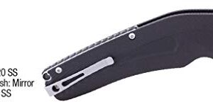 Luna Tech, LTK9702, 8.8In. Brous Folding Knife, Liner Lock, D2 Steel Blade, Grain Oriented 3D Machined G10 Handle, Imbedded Skeleton Liners for EDC & Tactical