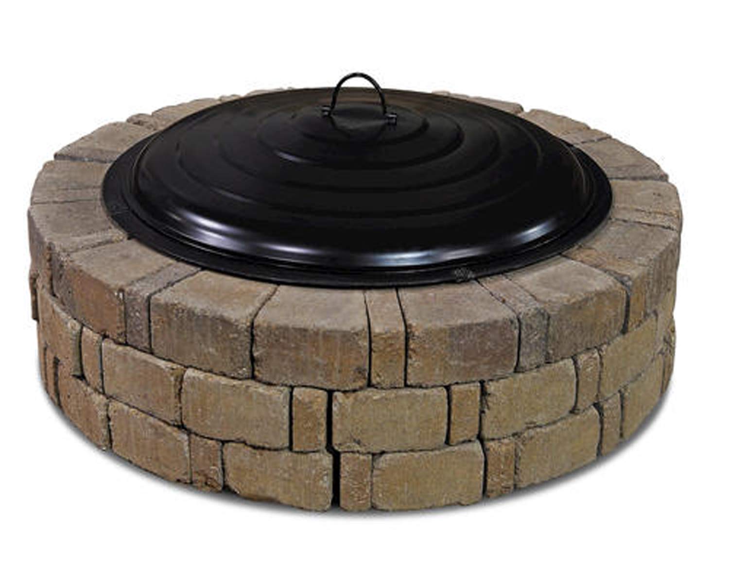 Backyard Creations 31 inch Fire Ring Lid Outdoor Fireplace | Durable Steel, Black