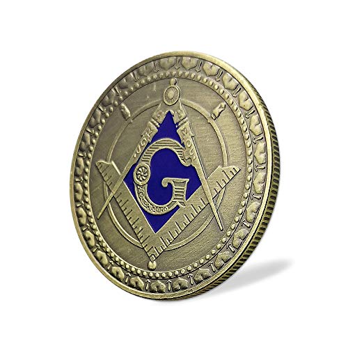 Masonic Challenge Coin Square & Compass Freemasonry Angel Master Mason Blue Lodge Gift