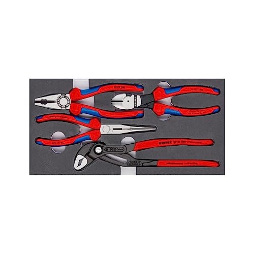 KNIPEX - 00 20 01 V15 Tools - 4 Piece Basic Pliers Set in Foam Tray (002001V15)