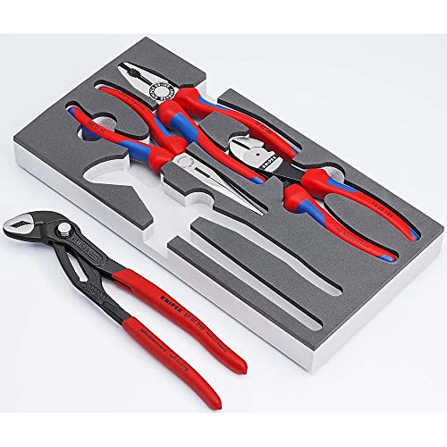 KNIPEX - 00 20 01 V15 Tools - 4 Piece Basic Pliers Set in Foam Tray (002001V15)