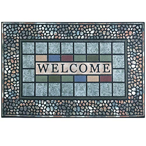 CHICHIC Rectangle Entrance Door Mat Large 24 x 36 Inch Entry Way High Traffic Area Doormat Front Door Rugs Outdoors Heavy Duty Welcome Mat, Non Slip Rubber Back Low Profile for Garage