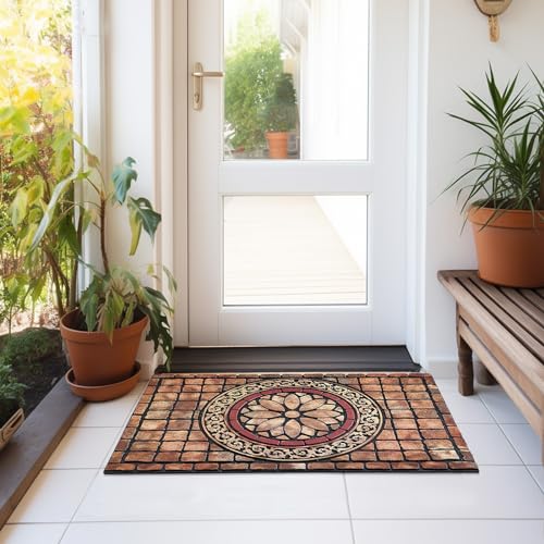 CHICHIC Rectangle Entrance Door Mat Large 24 x 36 Inch High Traffic Area Entry Way Doormat Front Door Rugs Outdoors Heavy Duty Welcome Mat, Non Slip Rubber Back Low Profile for Garage