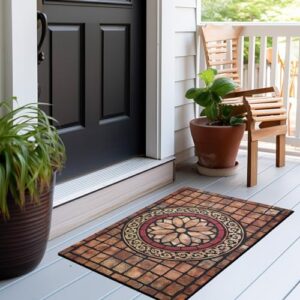 CHICHIC Rectangle Entrance Door Mat Large 24 x 36 Inch High Traffic Area Entry Way Doormat Front Door Rugs Outdoors Heavy Duty Welcome Mat, Non Slip Rubber Back Low Profile for Garage