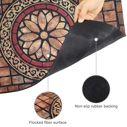 CHICHIC Rectangle Entrance Door Mat Large 24 x 36 Inch High Traffic Area Entry Way Doormat Front Door Rugs Outdoors Heavy Duty Welcome Mat, Non Slip Rubber Back Low Profile for Garage
