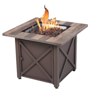 endless summer gad15264sp 30-in w 50000-btu brown tabletop steel propane gas fire table
