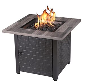endless summer 30-in black/grey tabletop steel propane gas fire table