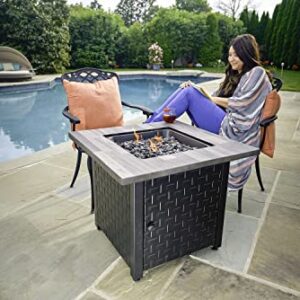 Endless Summer 30-in Black/Grey Tabletop Steel Propane Gas Fire Table