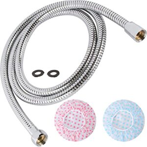 triphil kink-free shower hoses 71" extra-long for handheld showerhead hose replacement, flexible metal shower tube extension, stainless steel sleeve chrome 71 inches