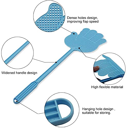 ValueHall 10 Pack Fly Swatter Multi-Colors Plastic Handle V7023