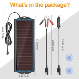 SOLPERK 12V Solar Panel，Solar trickle Charger，Solar Battery Charger and Maintainer，Suitable for Automotive, Motorcycle, Boat, ATV,Marine, RV, Trailer, Powersports, Snowmobile, etc. (1.8W Amorphous)