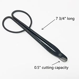 U-nitt 4-pc Bonsai Tool Set/House Plant Shears Black Carbon Steel: Concave Cutter; Knob Cutter; Wire Cutter; Basic Shears: in a Leather Case