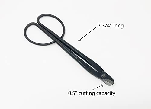 U-nitt 4-pc Bonsai Tool Set/House Plant Shears Black Carbon Steel: Concave Cutter; Knob Cutter; Wire Cutter; Basic Shears: in a Leather Case