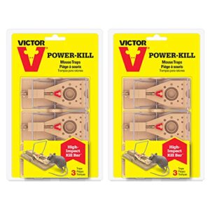 Victor M143SSR 2-Pack Power-Kill Mouse 6 Traps, Tan