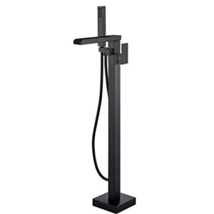 senlesen black floor mounted single handle bathroom tub filler faucet free standing bathtub mixer tap
