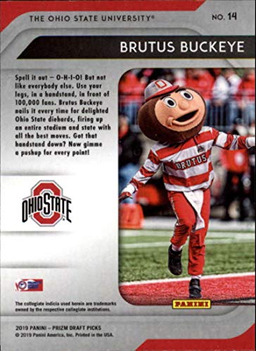 2019 Panini Prizm Draft Picks #14 Brutus Buckeye Ohio State Buckeyes Football Card
