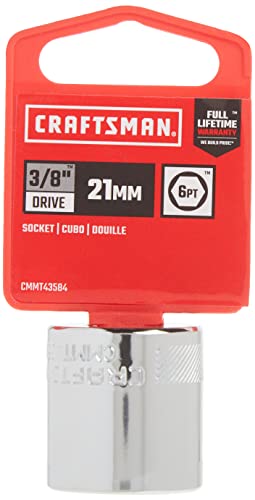 CRAFTSMAN Shallow Socket, Metric, 3/8-Inch Drive, 21mm, 6-Point (CMMT43584)