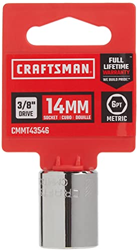 CRAFTSMAN Shallow Socket, Metric, 3/8-Inch Drive, 14mm, 6-Point (CMMT43546)