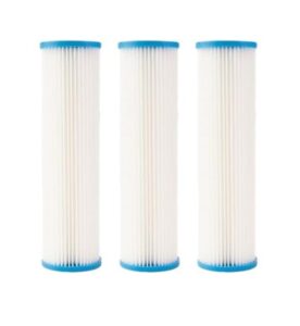 pack of 3 filter - compatible to wpc20-975 - 9.75"x2.75" 20 micron pleated sediment filters by ipw industries inc