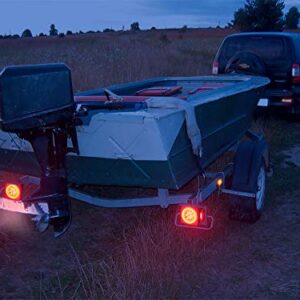 LINKITOM New Halo Submersible LED Trailer Light Kit, Super Bright Brake Stop Turn Tail License Lights for Camper Truck RV Boat Snowmobile Under 80 Inch, IP68 Waterproof