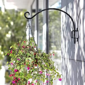 Qiang Ni Swivel Plant Hanger Bracket: 16-Inch Bird Feeder Hanger for Outdoor Wall Mount - Heavy-Duty Outside Plant Hook for Hanging Flower Baskets