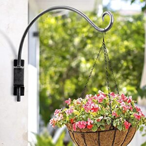 Qiang Ni Swivel Plant Hanger Bracket: 16-Inch Bird Feeder Hanger for Outdoor Wall Mount - Heavy-Duty Outside Plant Hook for Hanging Flower Baskets