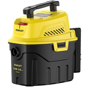 Stanley SL18910P-3 Wet/Dry, 3 Gallon, 3 Horsepower, Portable Car Vacuum, 3.0 HP AC, Black+Yellow