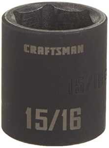 craftsman shallow impact socket, sae, 1/2 inch drive, 15/16 inch, 6 point (cmmt15857)