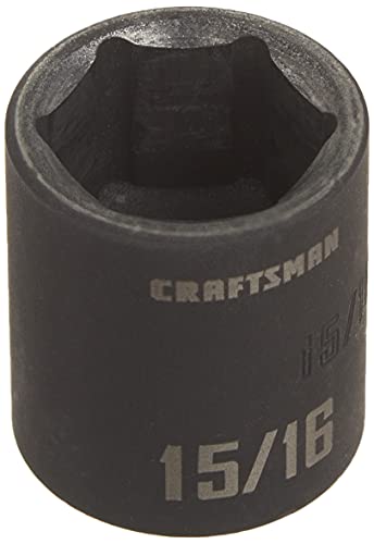 CRAFTSMAN Shallow Impact Socket, SAE, 1/2 Inch Drive, 15/16 Inch, 6 Point (CMMT15857)