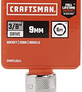 CRAFTSMAN Shallow Socket, Metric, 3/8-Inch Drive, 9mm, 6-Point (CMMT43541)