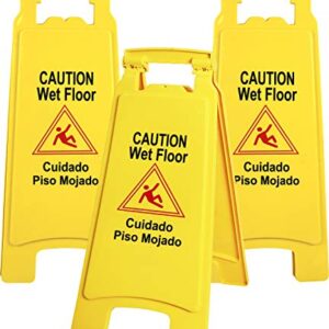 Galashield Wet Floor Sign 3 Pack 2-Sided Safety Yellow Warning Signs Commercial 26" Caution Wet Floor Signs