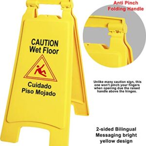 Galashield Wet Floor Sign 3 Pack 2-Sided Safety Yellow Warning Signs Commercial 26" Caution Wet Floor Signs